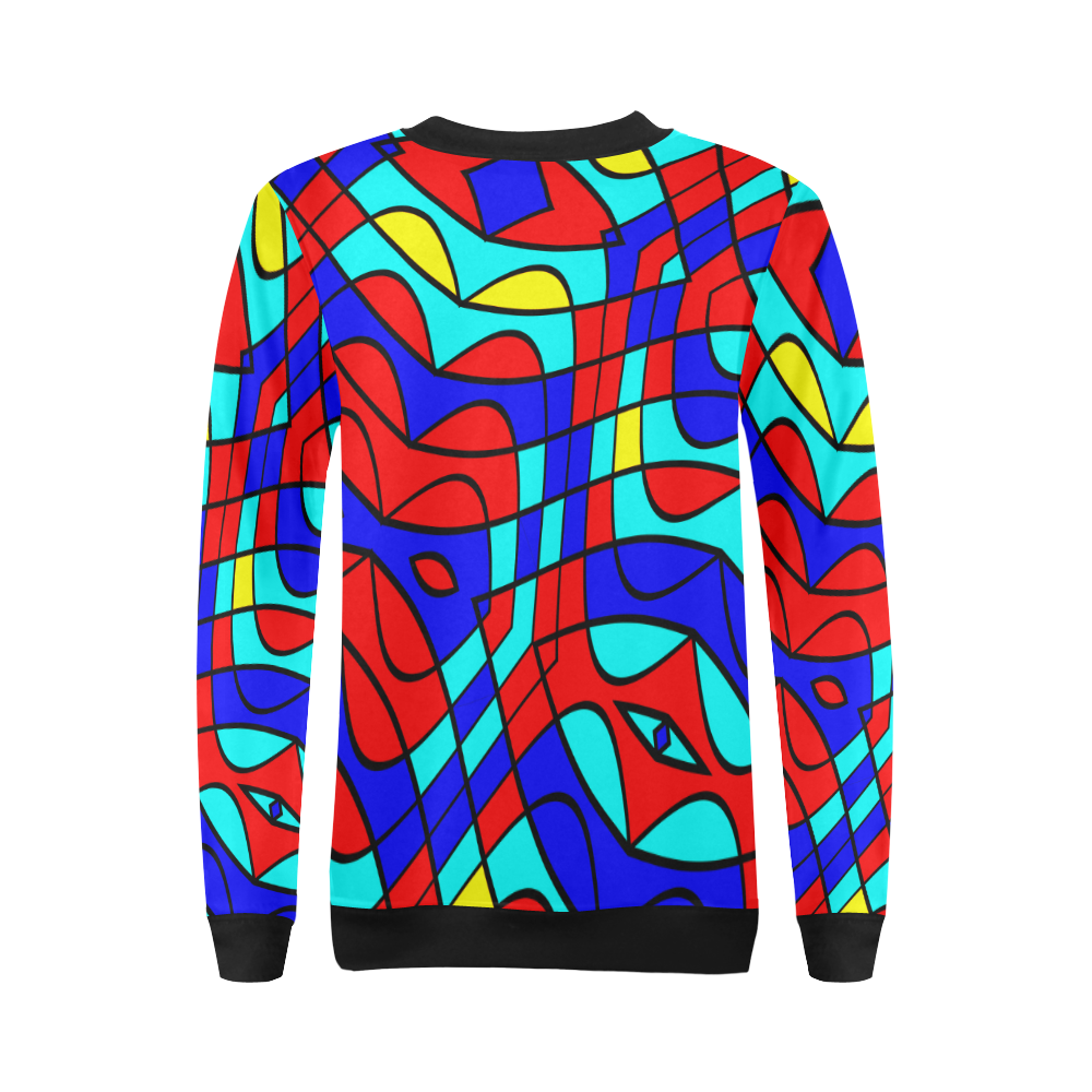 Colorful bent shapes All Over Print Crewneck Sweatshirt for Women (Model H18)