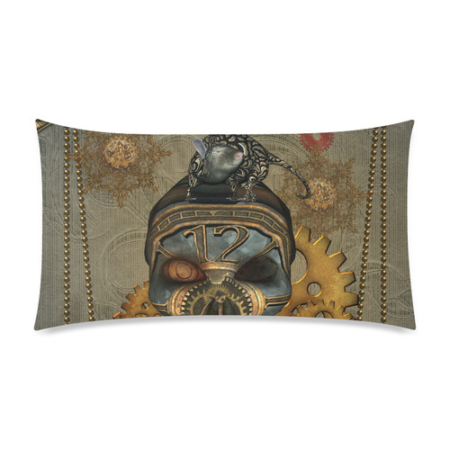 Awesome steampunk skull Rectangle Pillow Case 20"x36"(Twin Sides)