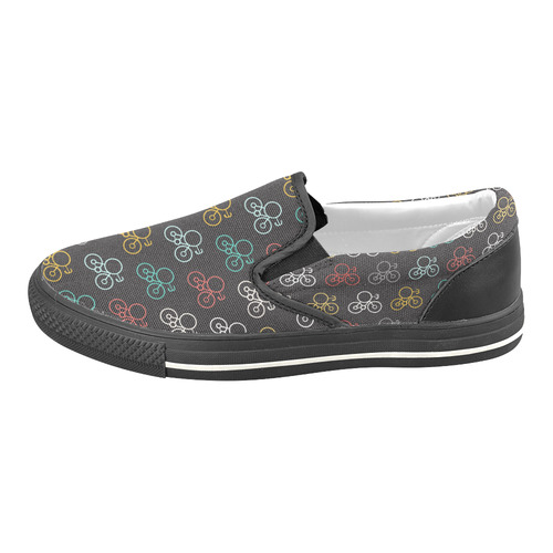 bicycle seamless Women's Slip-on Canvas Shoes/Large Size (Model 019)