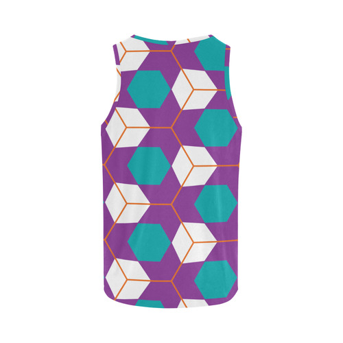 Cubes in honeycomb pattern All Over Print Tank Top for Women (Model T43)