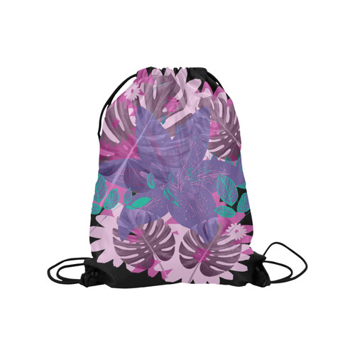 Tropical Violet Dark Medium Drawstring Bag Model 1604 (Twin Sides) 13.8"(W) * 18.1"(H)