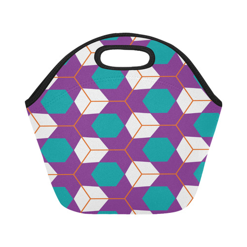 Cubes in honeycomb pattern Neoprene Lunch Bag/Small (Model 1669)