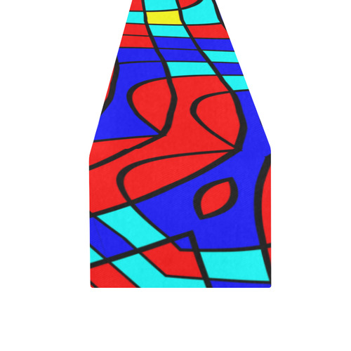 Colorful bent shapes Table Runner 16x72 inch