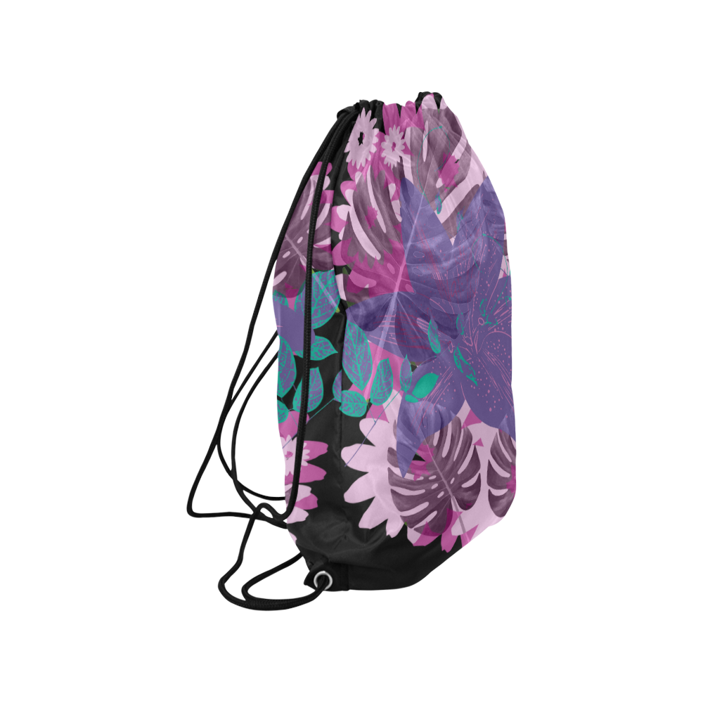 Tropical Violet Dark Medium Drawstring Bag Model 1604 (Twin Sides) 13.8"(W) * 18.1"(H)