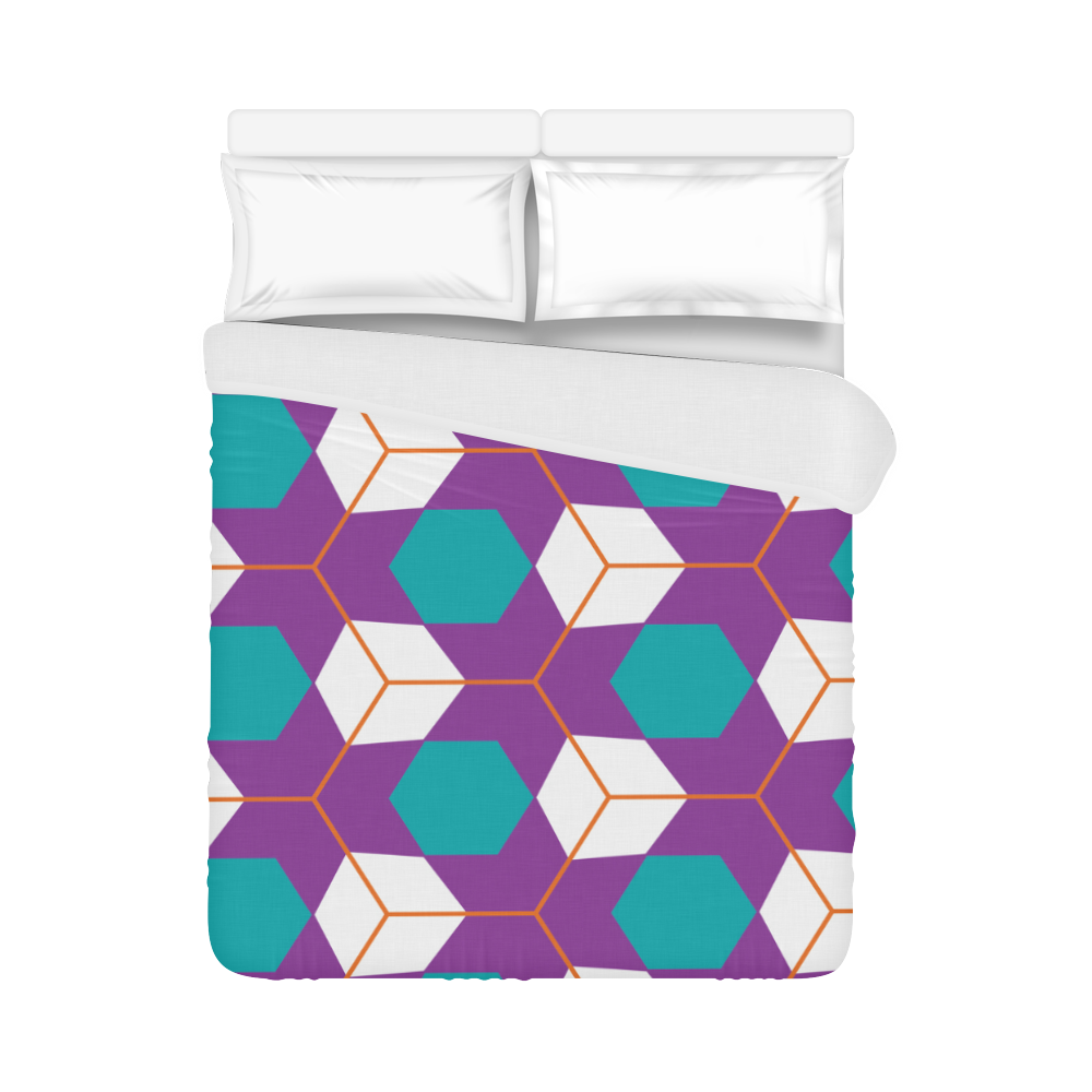 Cubes in honeycomb pattern Duvet Cover 86"x70" ( All-over-print)