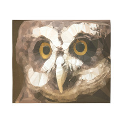 Owl Low Poly Geometric Triangles Cotton Linen Wall Tapestry 60"x 51"