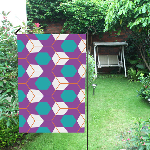 Cubes in honeycomb pattern Garden Flag 12‘’x18‘’（Without Flagpole）