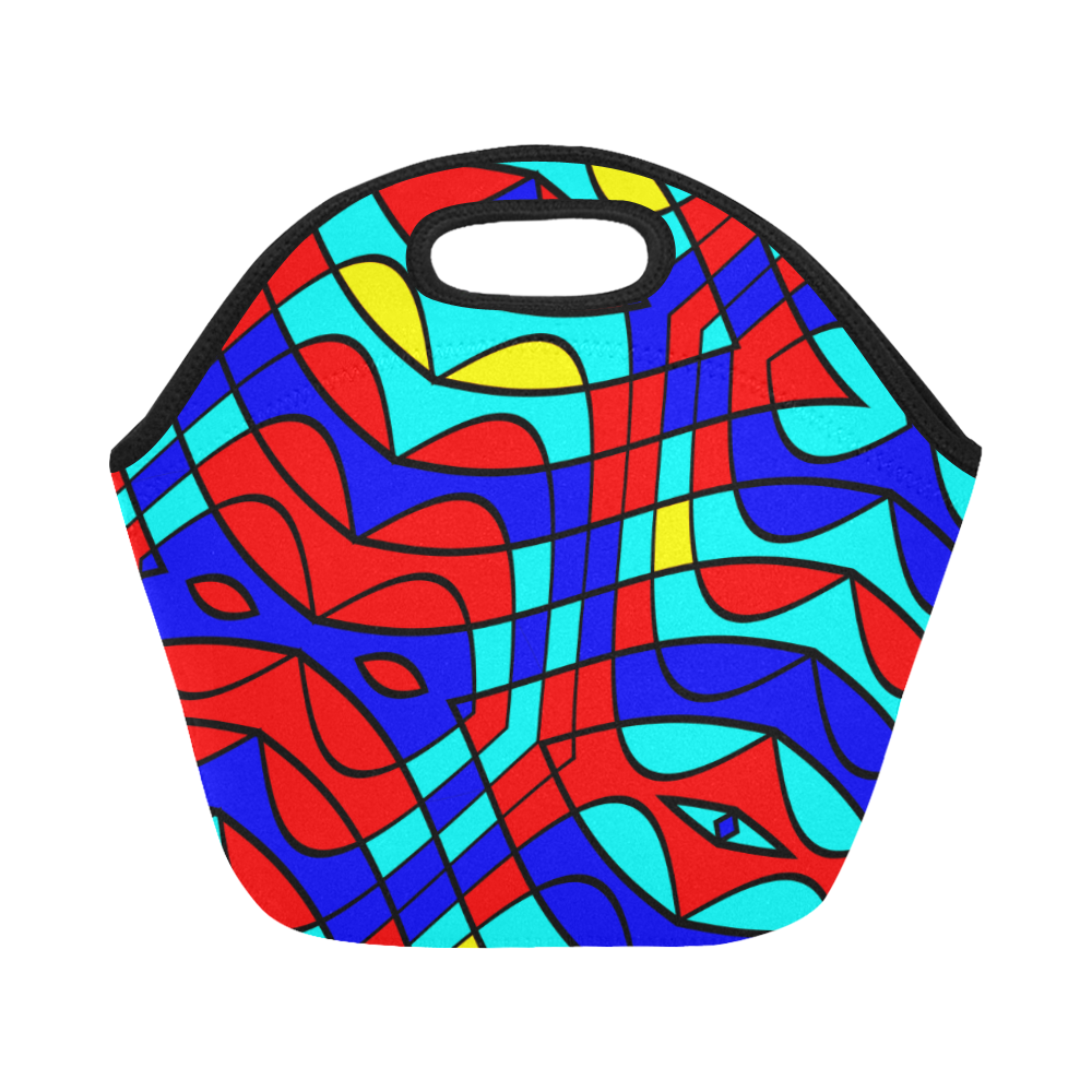 Colorful bent shapes Neoprene Lunch Bag/Small (Model 1669)
