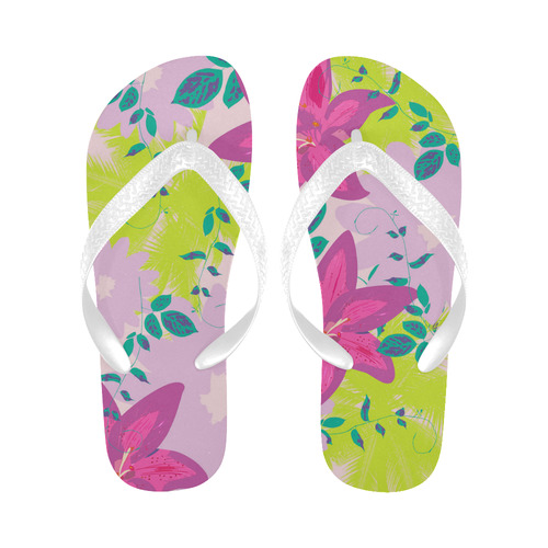 Tropical Violet Flip Flops for Men/Women (Model 040)