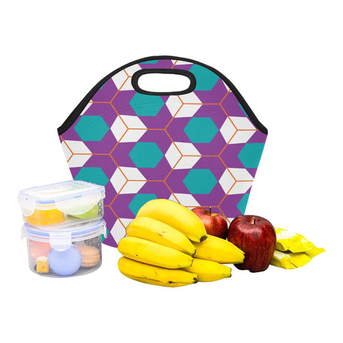 Cubes in honeycomb pattern Neoprene Lunch Bag/Small (Model 1669)
