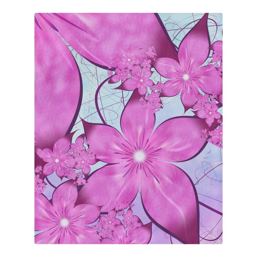 Pink Lilly Fractal 3-Piece Bedding Set