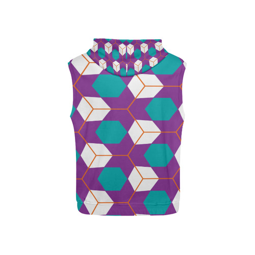 Cubes in honeycomb pattern All Over Print Sleeveless Hoodie for Kid (Model H15)