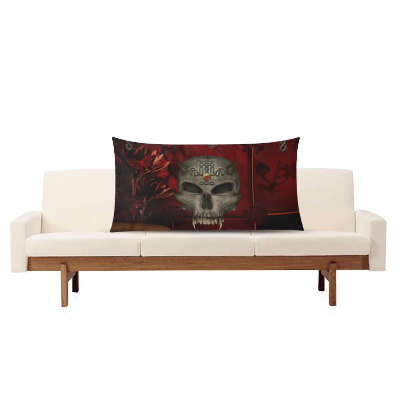 Skull with celtic knot Rectangle Pillow Case 20"x36"(Twin Sides)