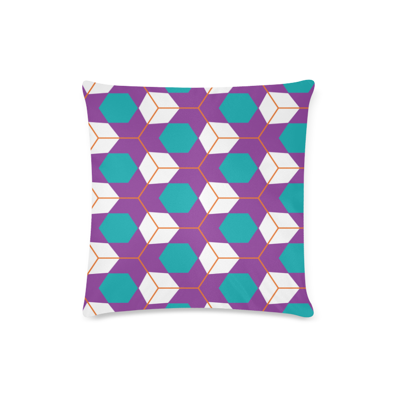Cubes in honeycomb pattern Custom Zippered Pillow Case 16"x16"(Twin Sides)