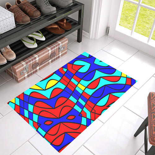 Colorful bent shapes Azalea Doormat 30" x 18" (Sponge Material)