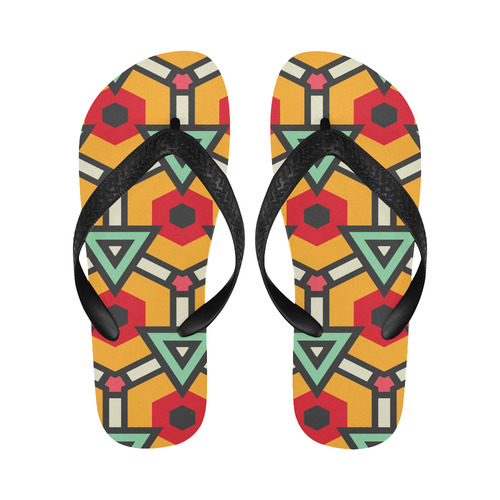 Triangles and hexagons pattern Flip Flops for Men/Women (Model 040)