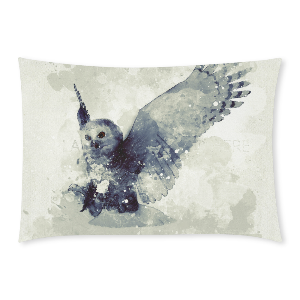 Wonderful owl, watercolor Custom Rectangle Pillow Case 20x30 (One Side)