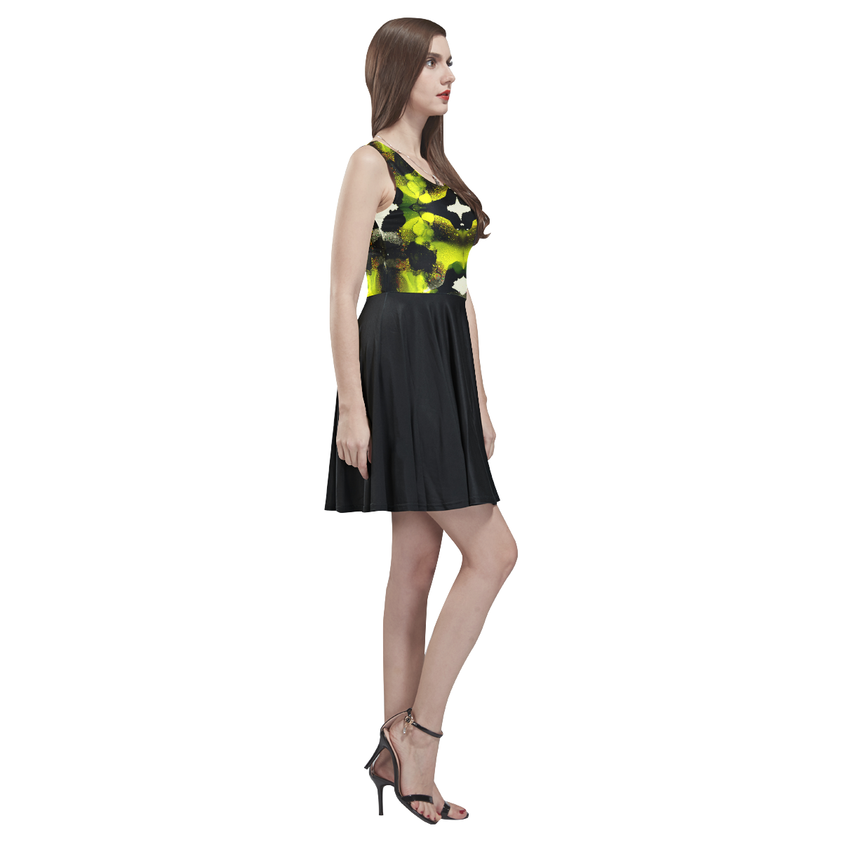 "London-L" Thea Sleeveless Skater Dress(Model D19)