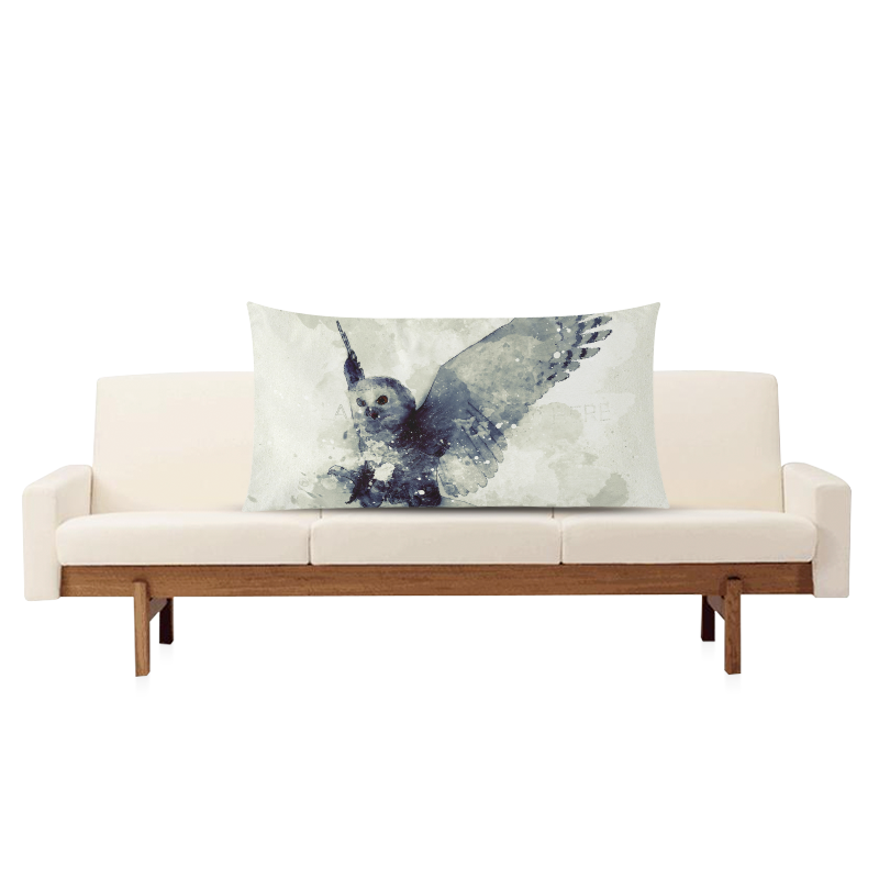 Wonderful owl, watercolor Rectangle Pillow Case 20"x36"(Twin Sides)