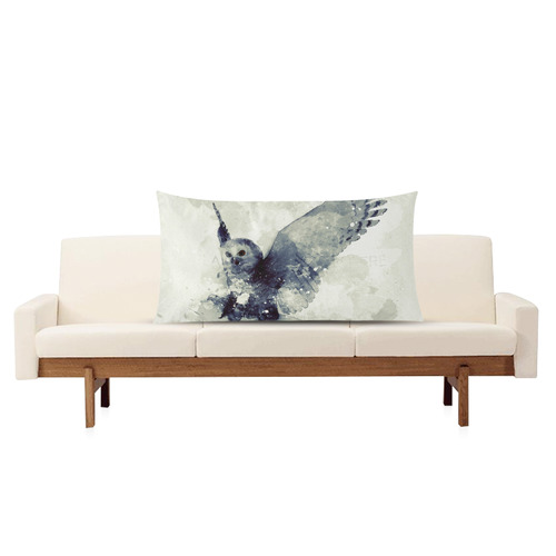 Wonderful owl, watercolor Rectangle Pillow Case 20"x36"(Twin Sides)