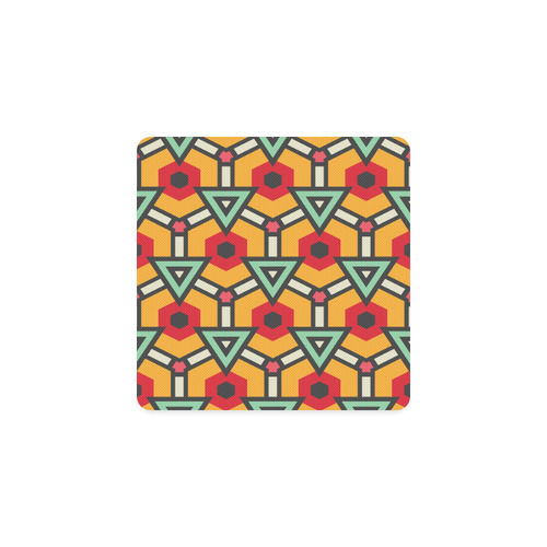 Triangles and hexagons pattern Square Coaster