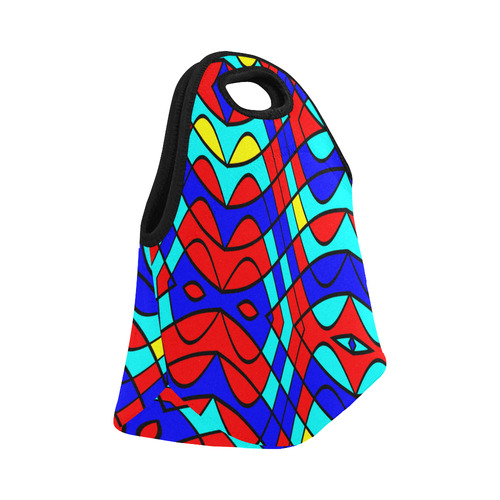 Colorful bent shapes Neoprene Lunch Bag/Small (Model 1669)