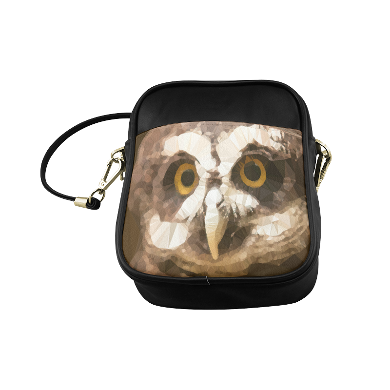 Owl Low Poly Geometric Triangles Sling Bag (Model 1627)