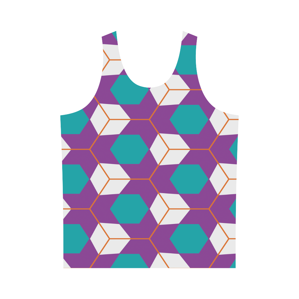 Cubes in honeycomb pattern All Over Print Tank Top for Men (Model T43)
