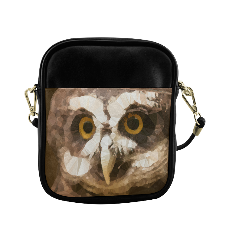 Owl Low Poly Geometric Triangles Sling Bag (Model 1627)