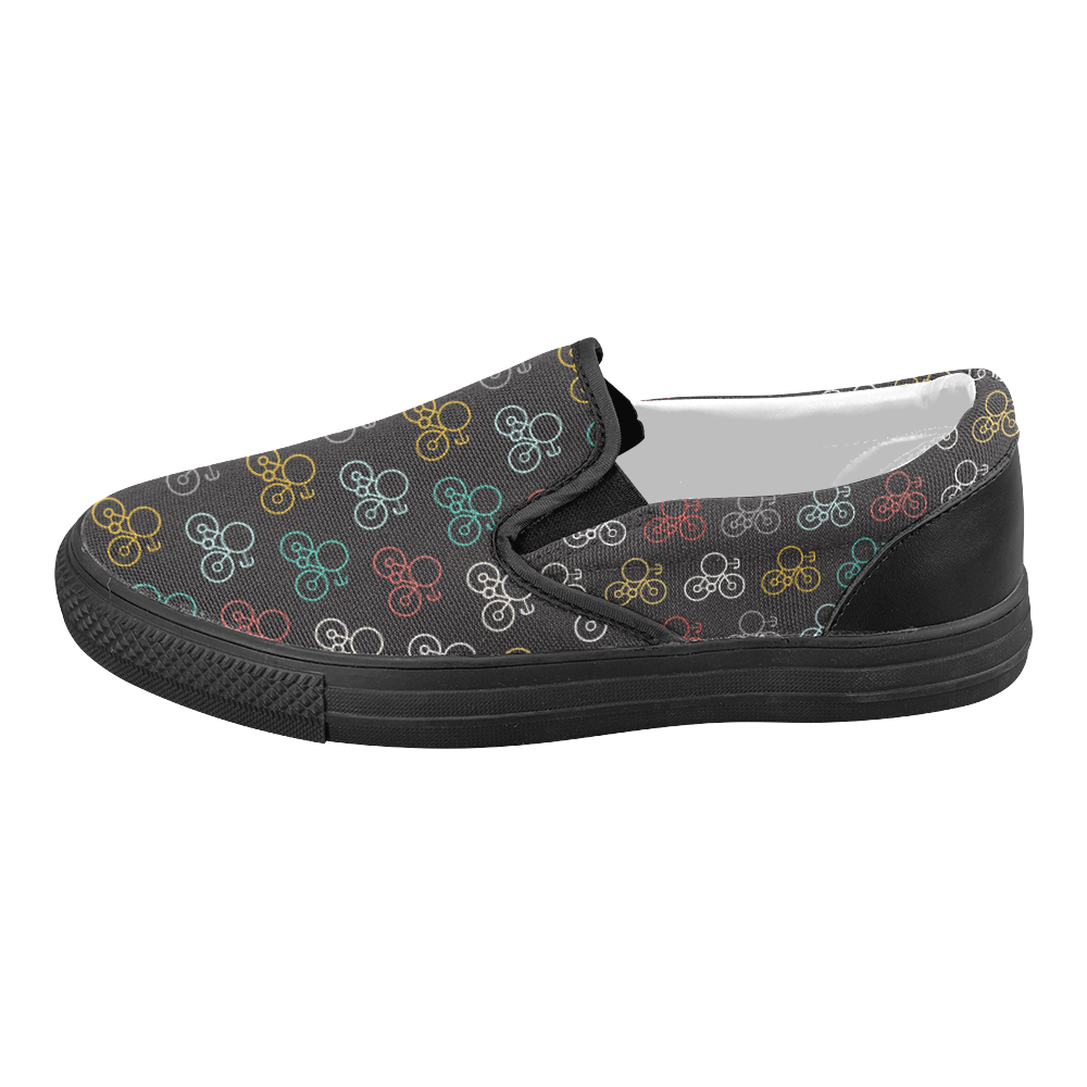 bicycle seamless Women's Slip-on Canvas Shoes (Model 019)