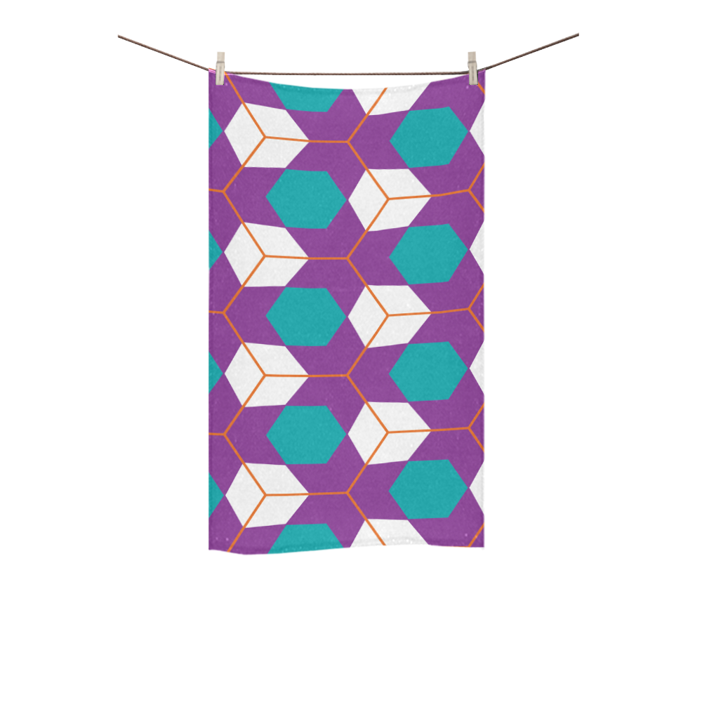 Cubes in honeycomb pattern Custom Towel 16"x28"
