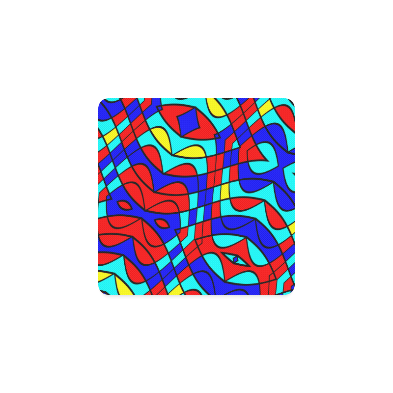 Colorful bent shapes Square Coaster