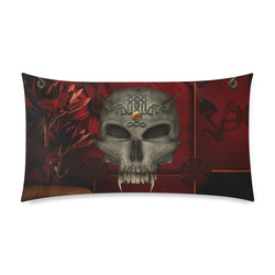Skull with celtic knot Rectangle Pillow Case 20"x36"(Twin Sides)