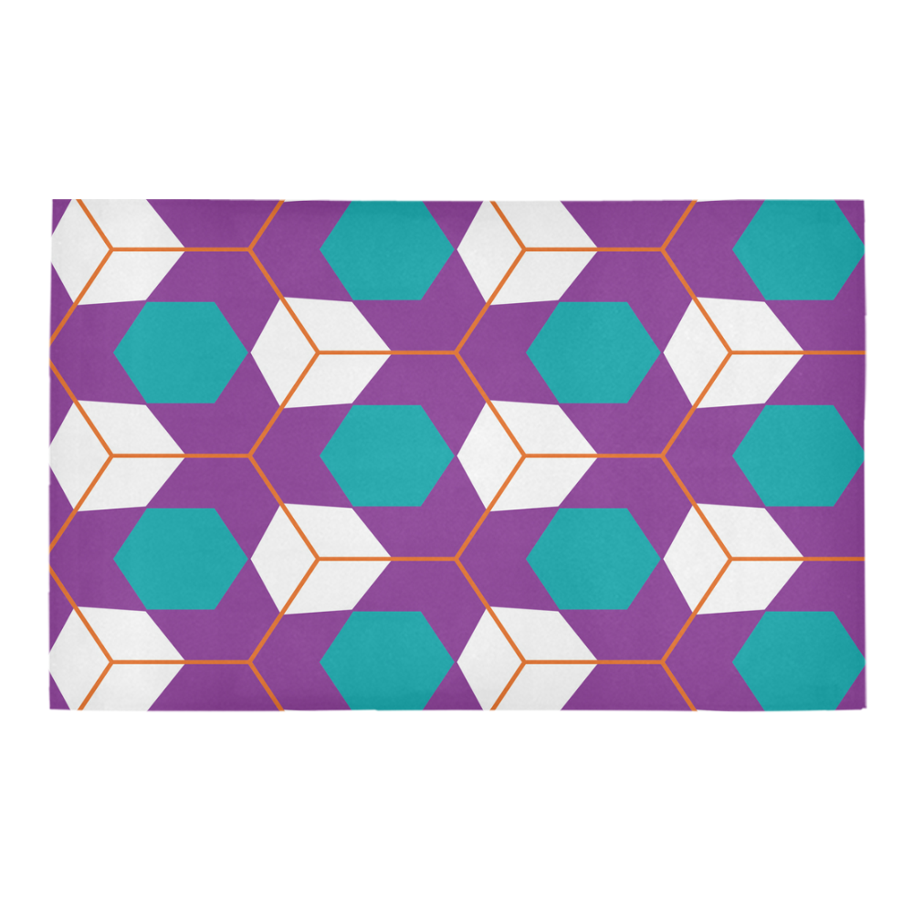 Cubes in honeycomb pattern Bath Rug 20''x 32''