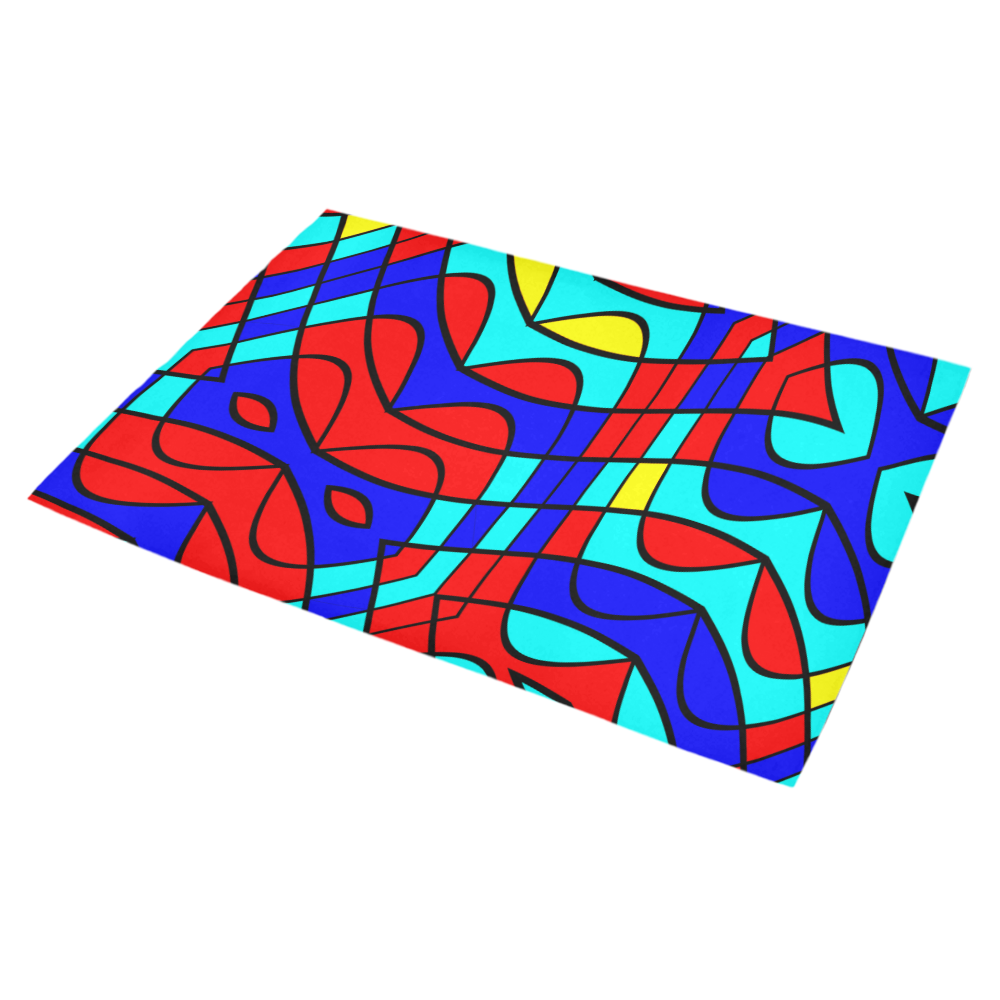 Colorful bent shapes Azalea Doormat 30" x 18" (Sponge Material)