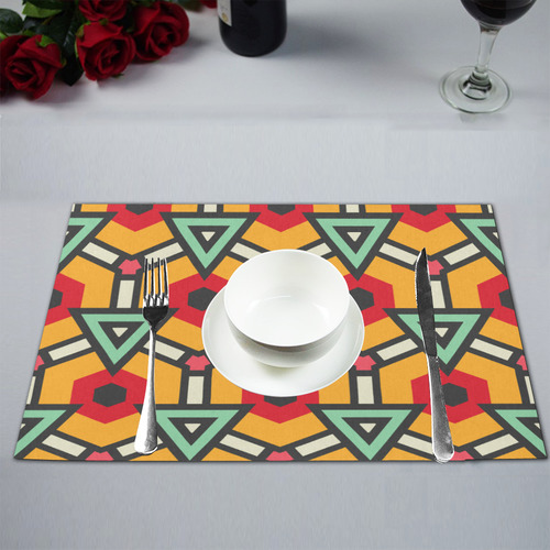 Triangles and hexagons pattern Placemat 12’’ x 18’’ (Four Pieces)