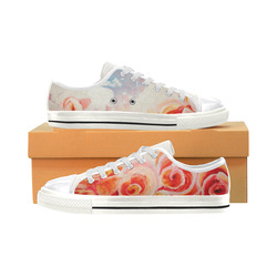 Roses Canvas Women's Shoes/Large Size (Model 018)