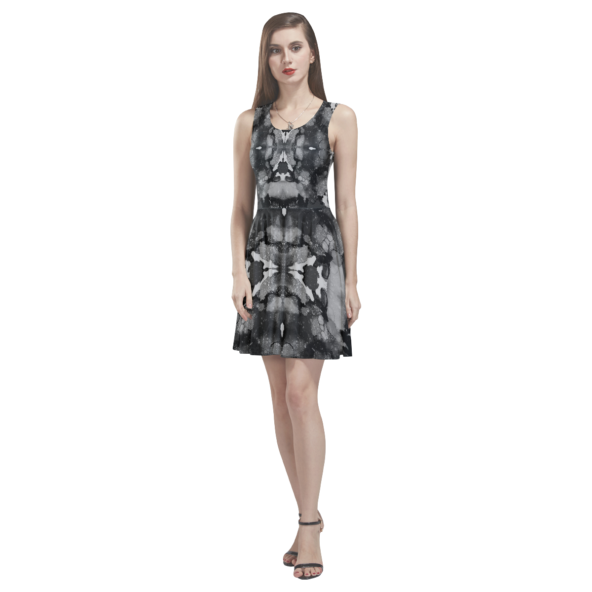 "Slinder Man" Thea Sleeveless Skater Dress(Model D19)