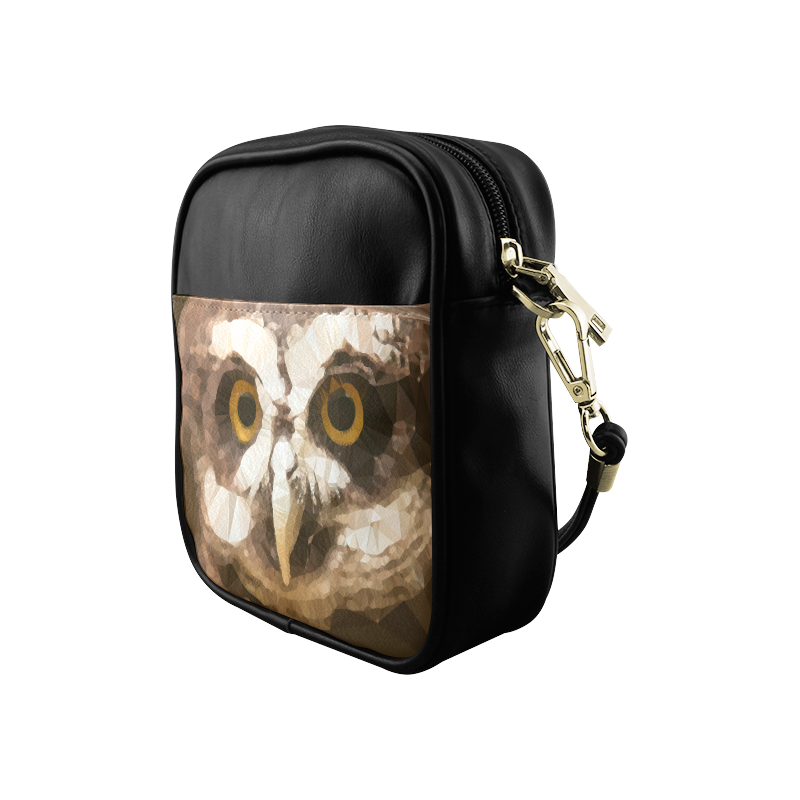 Owl Low Poly Geometric Triangles Sling Bag (Model 1627)