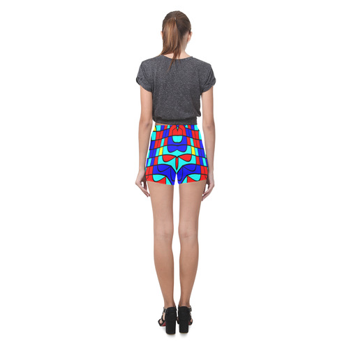 Colorful bent shapes Briseis Skinny Shorts (Model L04)