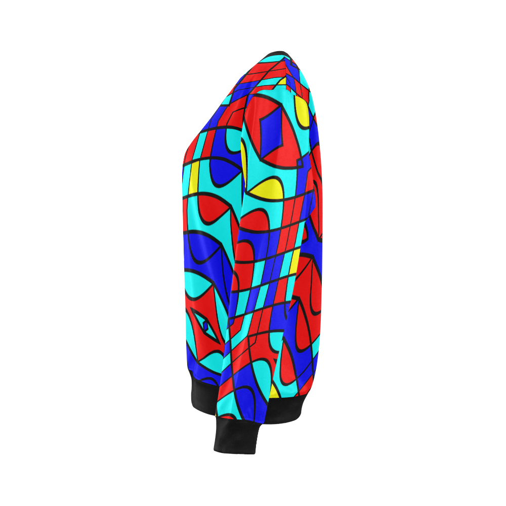 Colorful bent shapes All Over Print Crewneck Sweatshirt for Women (Model H18)