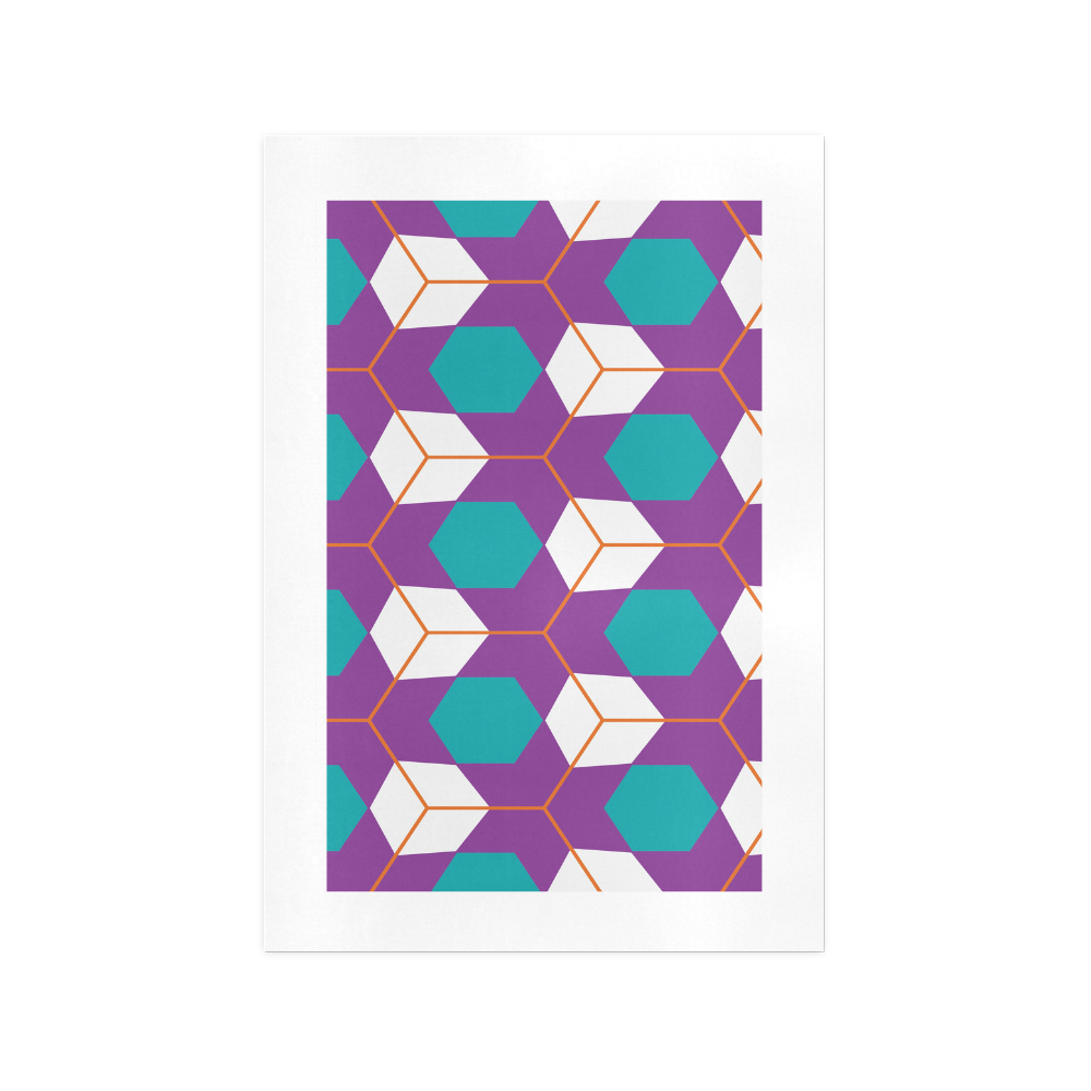 Cubes in honeycomb pattern Art Print 13‘’x19‘’