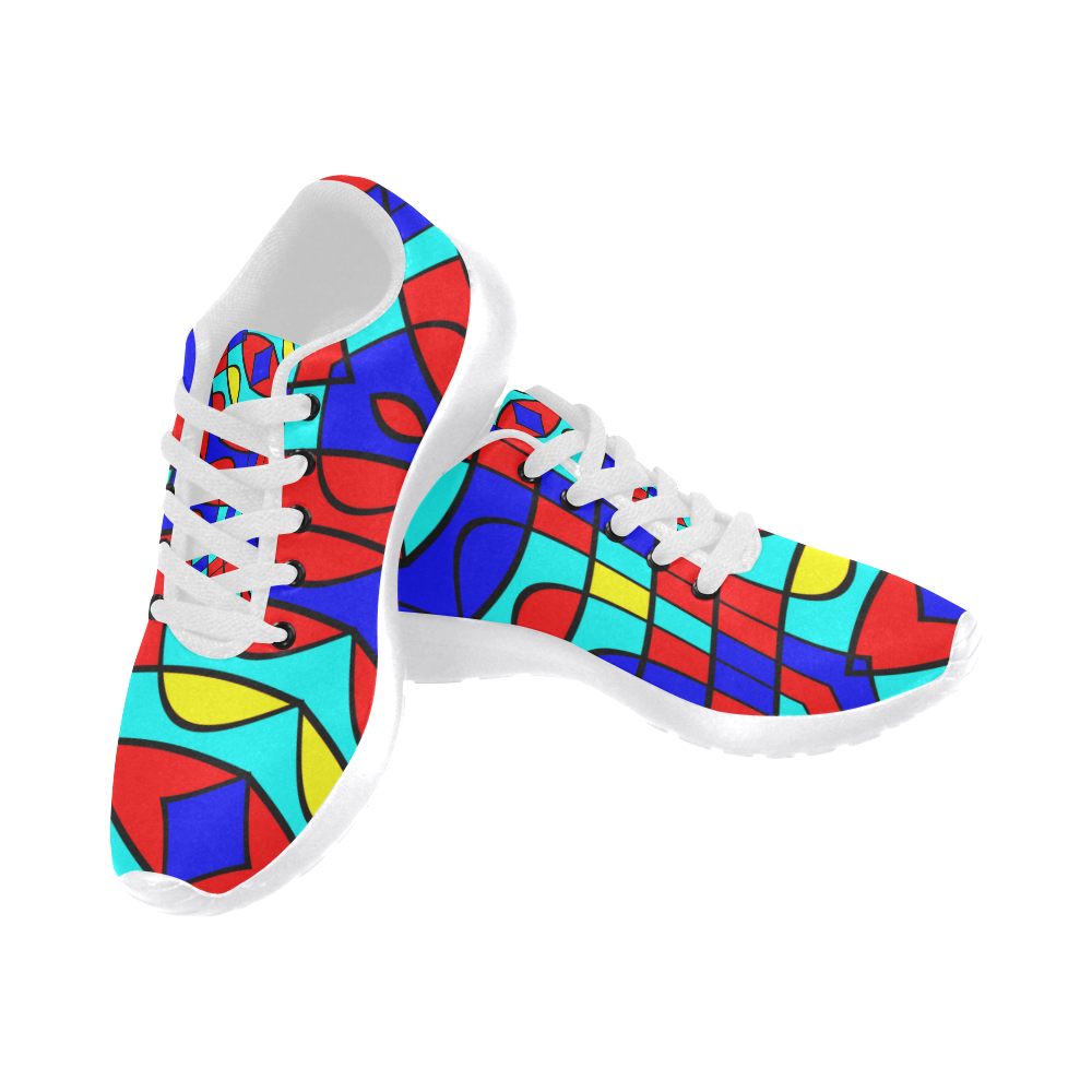 Colorful bent shapes Men’s Running Shoes (Model 020)