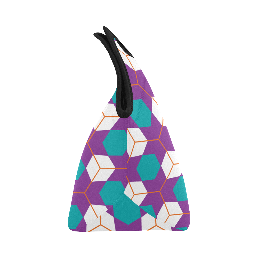 Cubes in honeycomb pattern Neoprene Lunch Bag/Small (Model 1669)