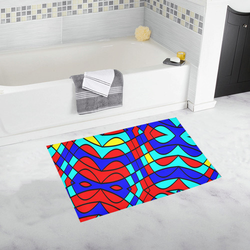 Colorful bent shapes Bath Rug 20''x 32''