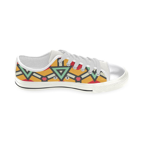 Triangles and hexagons pattern Women's Classic Canvas Shoes (Model 018)