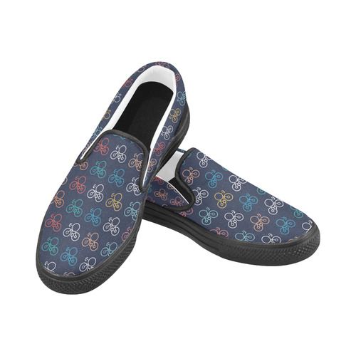 bicycle wheels Women's Slip-on Canvas Shoes (Model 019)