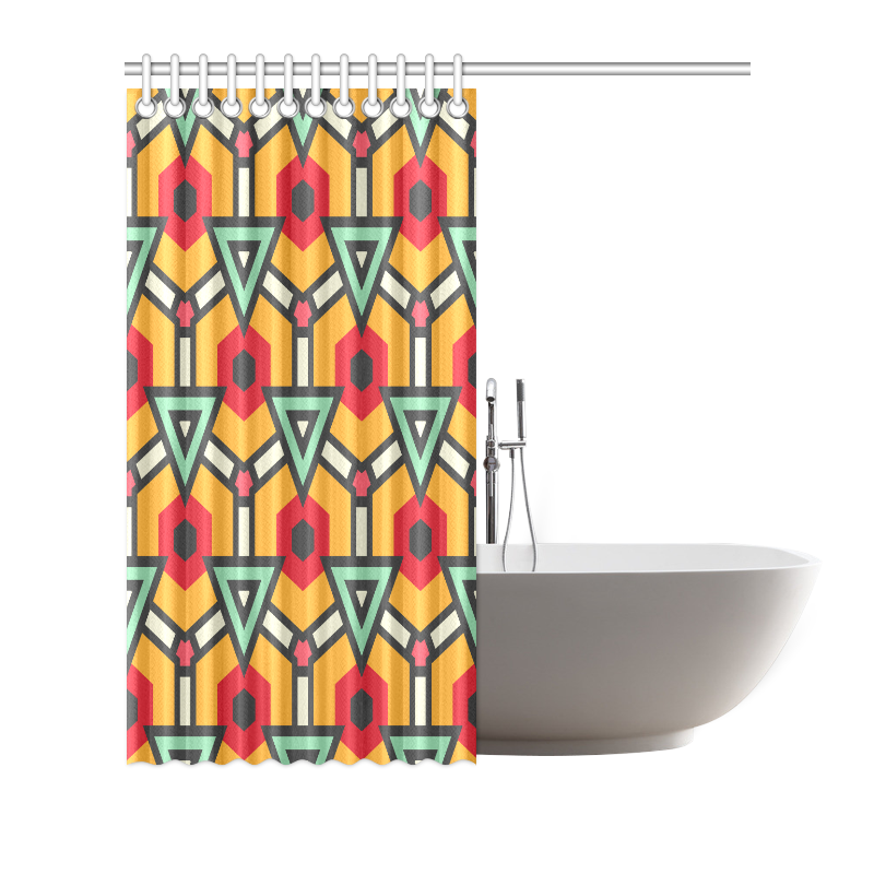 Triangles and hexagons pattern Shower Curtain 72"x72"