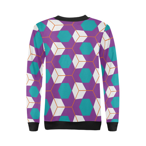 Cubes in honeycomb pattern All Over Print Crewneck Sweatshirt for Women (Model H18)