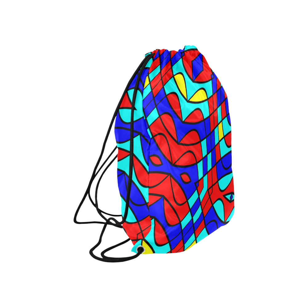 Colorful bent shapes Large Drawstring Bag Model 1604 (Twin Sides)  16.5"(W) * 19.3"(H)